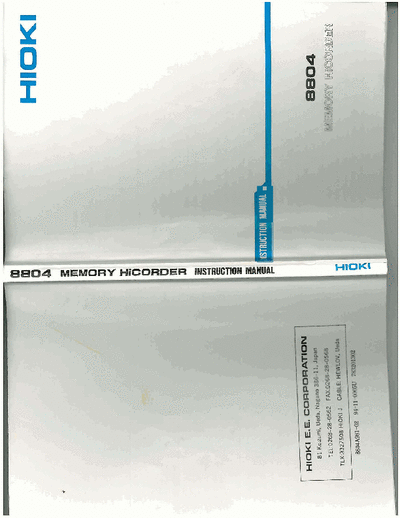 Hioki Hioki 8804 Hioki 8804 User Manual